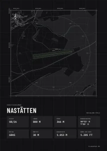 Poster Nastätten im Stil Technical schwarz