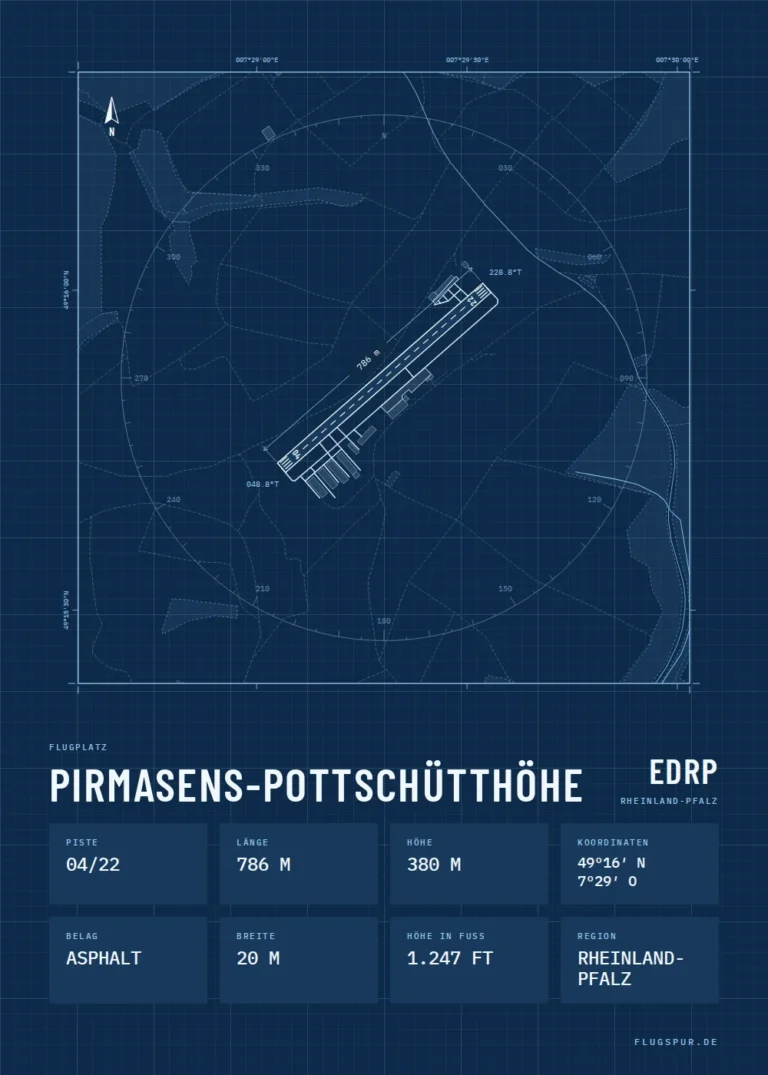 Poster Pirmasens-Pottschütthöhe im Stil Technical