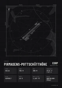 Poster Pirmasens-Pottschütthöhe im Stil Technical schwarz
