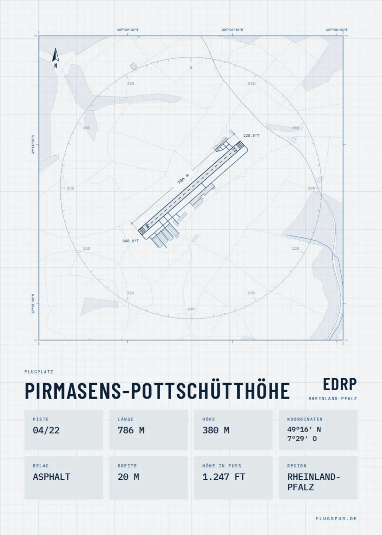 Poster Pirmasens-Pottschütthöhe im Stil Technical hell