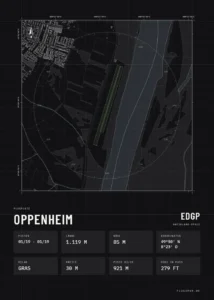 Poster Oppenheim im Stil Technical schwarz
