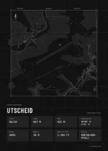 Poster Utscheid im Stil Technical schwarz