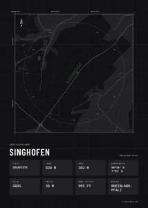 Poster Singhofen im Stil Technical schwarz