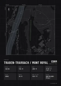 Poster Traben-Trarbach / Mont Royal im Stil Technical schwarz