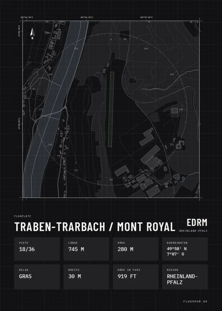 Poster Traben-Trarbach / Mont Royal im Stil Technical schwarz