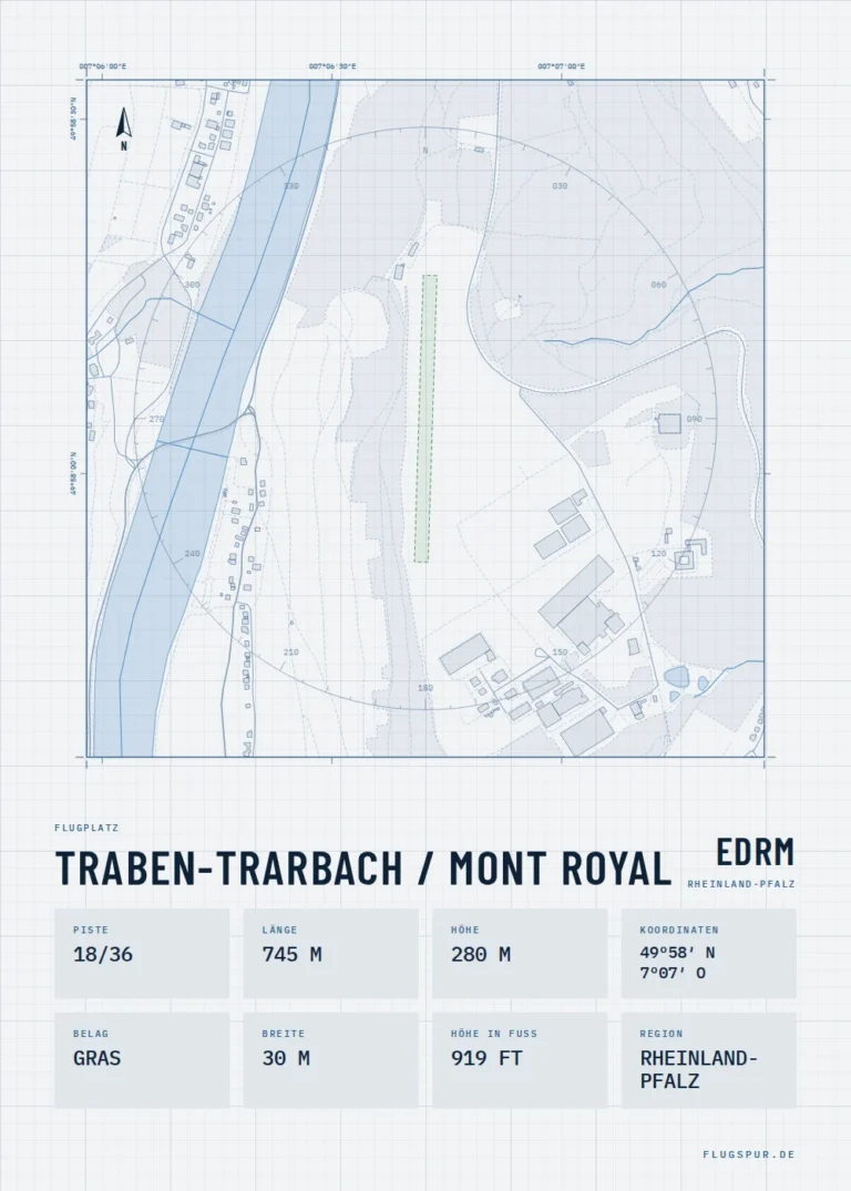 Poster Traben-Trarbach / Mont Royal im Stil Technical hell