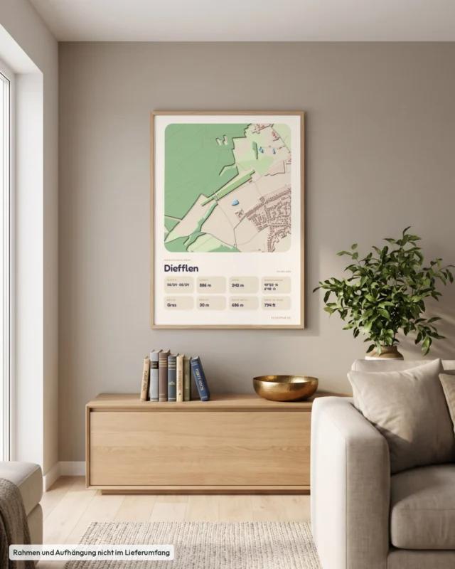 Poster Segelfluggelände Diefflen im Wohnzimmer, Stil Clay