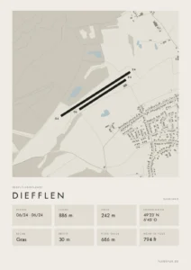 Poster Segelfluggelände Diefflen, Stil Minimal