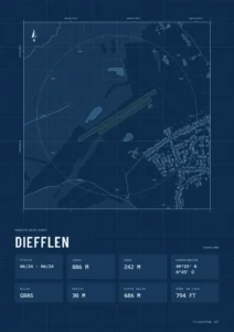 Poster Segelfluggelände Diefflen, Stil Technical