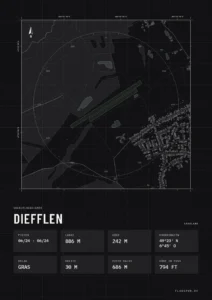 Poster Segelfluggelände Diefflen, Stil Technical schwarz