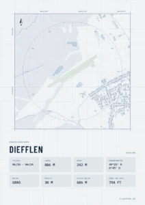 Poster Segelfluggelände Diefflen, Stil Technical hell