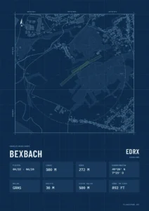 Poster Segelfluggelände Bexbach (EDRX), Stil Technical