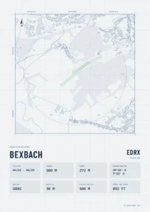 Poster Segelfluggelände Bexbach (EDRX), Stil Technical hell
