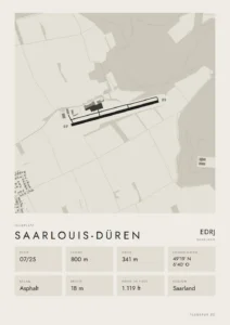 Poster Flugplatz Saarlouis-Düren (EDRJ), Stil Minimal