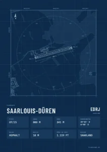 Poster Flugplatz Saarlouis-Düren (EDRJ), Stil Technical