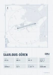 Poster Flugplatz Saarlouis-Düren (EDRJ), Stil Technical hell