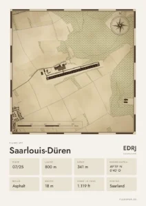 Poster Flugplatz Saarlouis-Düren (EDRJ), Stil Vintage