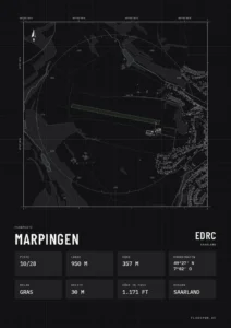Poster Flugplatz Marpingen (EDRC), Stil Technical schwarz