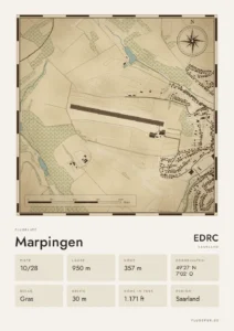 Poster Flugplatz Marpingen (EDRC), Stil Vintage