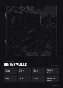 Poster Hinterweiler im Stil Technical schwarz