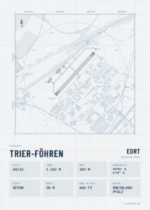 Poster Trier-Föhren im Stil Technical hell