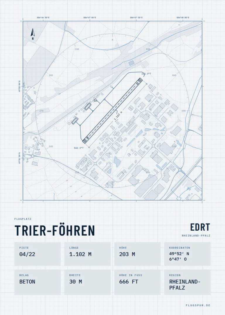 Poster Trier-Föhren im Stil Technical hell