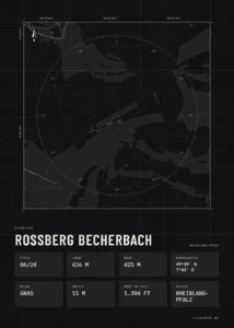 Poster Roßberg Becherbach im Stil Technical schwarz