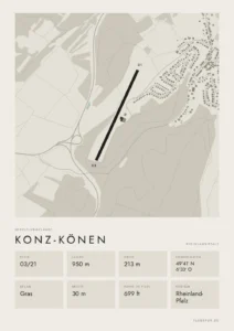 Poster Segelfluggelände Konz-Könen, Stil Minimal