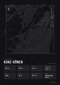Poster Segelfluggelände Konz-Könen, Stil Technical schwarz