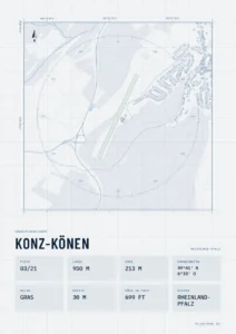 Poster Segelfluggelände Konz-Könen, Stil Technical hell
