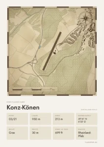 Poster Segelfluggelände Konz-Könen, Stil Vintage