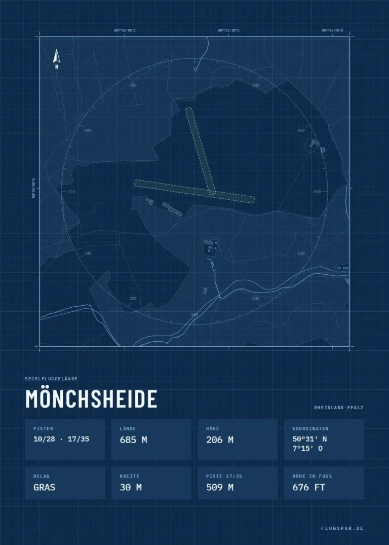 Poster Mönchsheide im Stil Technical