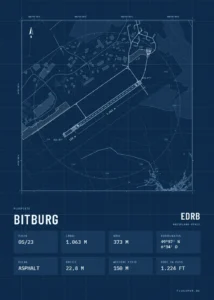 Poster Bitburg im Stil Technical