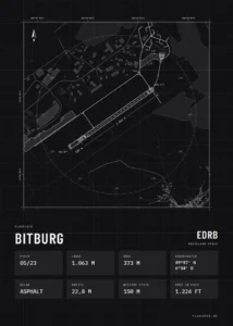 Poster Bitburg im Stil Technical schwarz