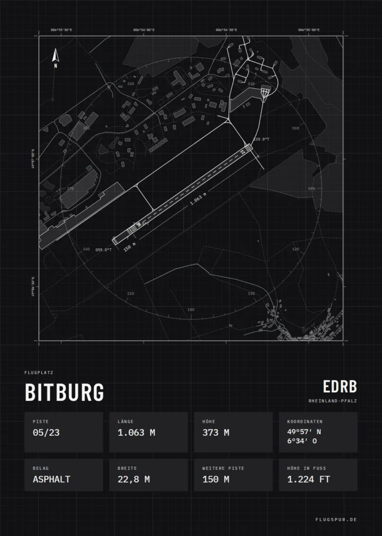 Poster Bitburg im Stil Technical schwarz