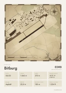 Poster Bitburg im Stil Vintage
