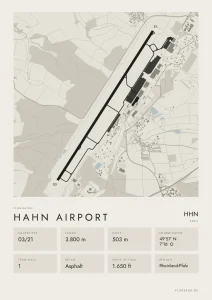 Poster Flughafen Hahn (HHN/EDFH), Stil Minimal