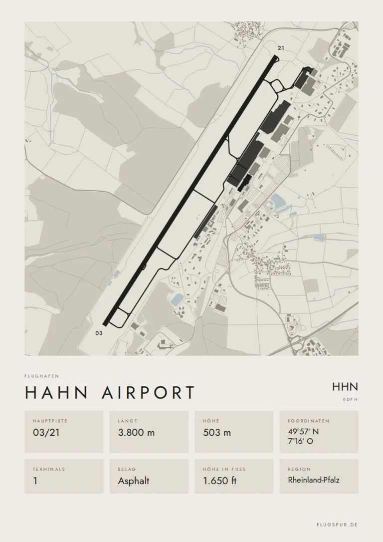 Poster Flughafen Hahn (HHN/EDFH), Stil Minimal
