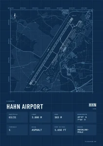 Poster Flughafen Hahn (HHN/EDFH), Stil Technical