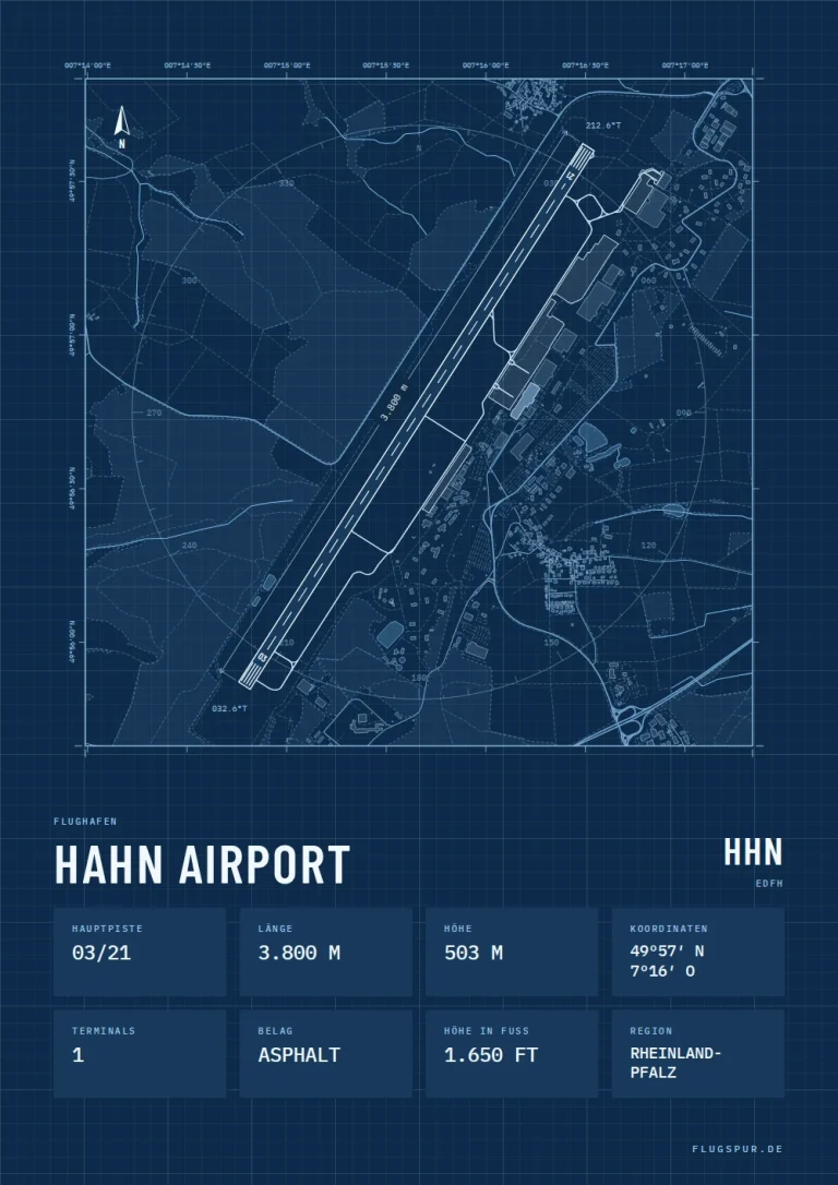 Poster Flughafen Hahn (HHN/EDFH), Stil Technical