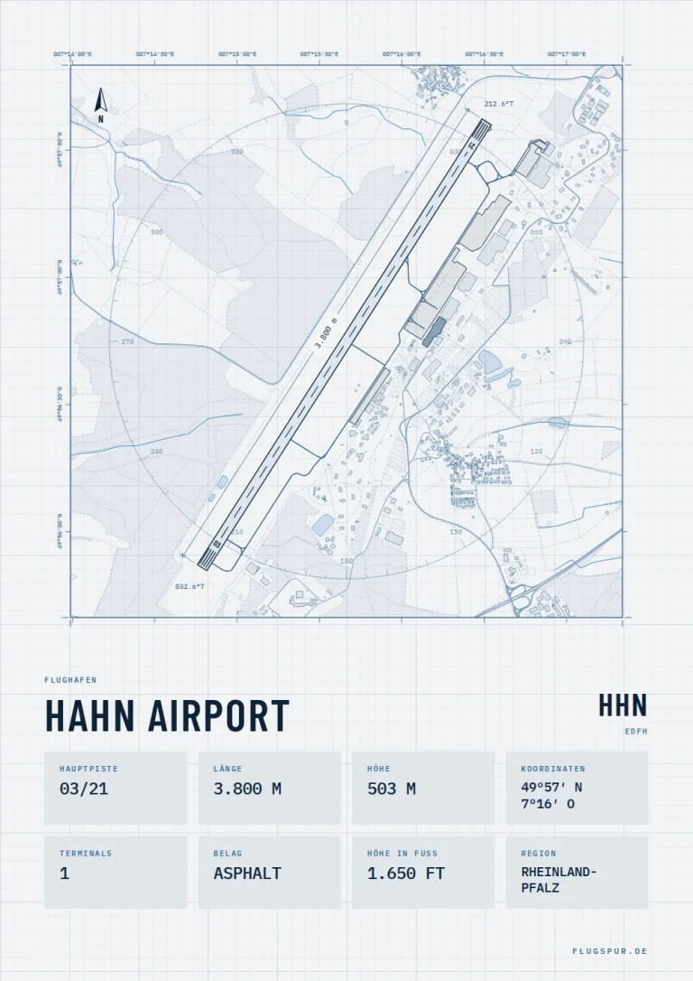 Poster Flughafen Hahn (HHN/EDFH), Stil Technical hell