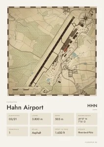 Poster Flughafen Hahn (HHN/EDFH), Stil Vintage