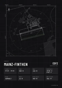 Poster Mainz-Finthen im Stil Technical schwarz
