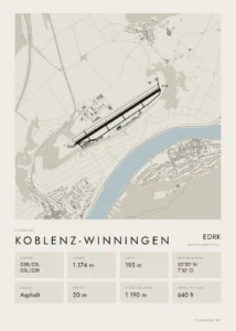 Poster Koblenz-Winningen im Stil Minimal
