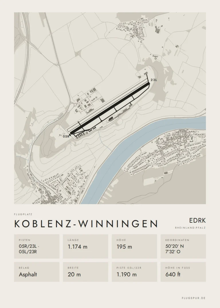 Poster Koblenz-Winningen im Stil Minimal