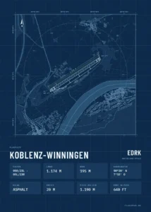 Poster Koblenz-Winningen im Stil Technical