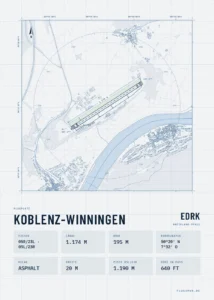 Poster Koblenz-Winningen im Stil Technical hell