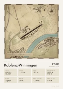 Poster Koblenz-Winningen im Stil Vintage