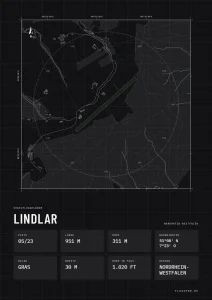 Poster Lindlar im Stil Technical schwarz