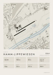 Poster Flugplatz Hamm-Lippewiesen (EDLH), Stil Minimal
